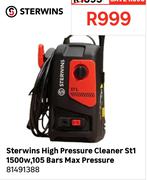 Sterwins High Pressure Cleaner ST1 1500w, 105 Bars Max Pressure 81491388