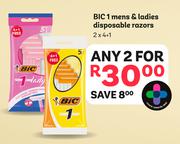 Bic 1 Mens & Ladies Disposable Razors-2 x 4 + 1