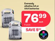 Eveready Alkaline AA Or AAA Batteries 6 Pack