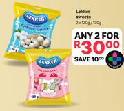 Lekker Sweets-For 2 x 120g/130g