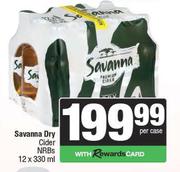 Savanna Dry Cider NRBs-12 x 330ml Per Case