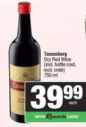 Tassenberg Dry Red Wine (Incl Bottle Cost, Excl Crate)-750ml