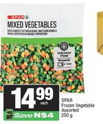 Spar Frozen Vegetable Assorted-250g Each