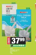 Spar Full Cream, Low Fat Or Fat Free UHT Milk-For Any 2 x 1Ltr