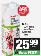 Spar 100% Fruit Juice Blend Assorted-1Ltr