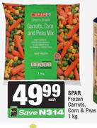 Spar Frozen Carrots, Corn & Peas-1Kg
