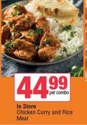 In Store Chicken Curry And Rice Meal-Per Combo