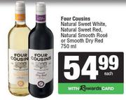Four Cousins Natural Sweet White/Red/Rose Or Smooth Dry Red-750ml Each