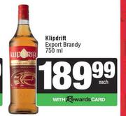 Klipdrift Export Brandy-750ml