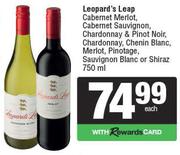 Leopard's Leap Chenin Blanc, Merlot, Pinotage, Sauvignon Blanc Or Shiraz-750ml Each