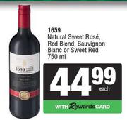 1659 Natural Sweet Rose Red Blend, Sauvignon Blanc Or Sweet Red-750ml