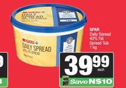 Spar Daily Spread 40% Fat Spread Tub-1Kg
