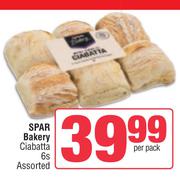 Spar Bakery Ciabatta  Assorted-6s Per Pack