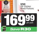 Spar IQF Chicken Mixed Portions-4kg Per Pack