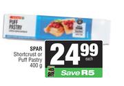 Spar Shortcrust Or Puff Pastry-400g