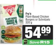 Fry's Plant-Based Chicken Burgers Or Schnitzels-320g Each