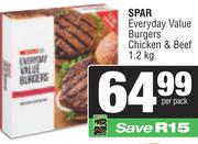 Spar Everyday Value Burgers Chicken & Beef-1.2kg Per Pack