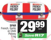 Spar French, Garlic Or Chilli Polony-1Kg Each