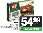 Fry's Meat Free Traditional Sausages-500g Per Pack
