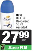 Dove Roll On Deodorant Assorted-50ml Each