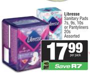 Libresse Sanitary Pads 7's/9's/10's Or Pantyliners 20's Pack Assorted-Per Pack