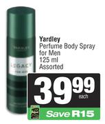 Yardley Perfume Body Spray For Men Assorted-125ml