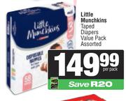 Little Munchkins Taped Diapers Value Pack Assorted-Per Pack