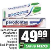 Sensodyne Or Parodontax Toothpaste 75ml Assorted (Excl Premium Range)-Each