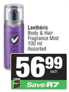 Lentheric Body & Hair Fragrance Mist Assorted-100ml