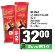 Beacon Chocolate Slabs Assorted-For 2 x 80g