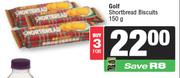 Golf Shortbread Biscuits-For 3 x 150g