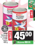 Spar Pilchards In Tomato Or Chilli Sauce-For 2 x 400g