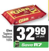 1Glen Tagless Teabags-100s Per Pack