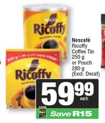Nescafe Ricoffy Coffee Tin 250g Or Pouch 280g-Each