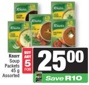 Knorr Soup Packets Assorted-For 5 x 45g