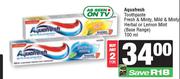 Aquafresh Toothpaste Fresh & Minty, Mild & Minty,Herbal Or Lemon Mint-For 2 x 100ml