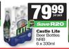 Castle Lite Beer Bottles NRB-6 x 330ml