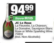 Jc Le Roux La Fleurette,La Chanson,Le Domaine,Sauvignon,Rose Or White Sparkling Wine-750ml