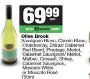 Olive Brook Sauvignon,Chenin,Shiraz,Cabernet,Red,Pinotage,Malbec,Cinsault Moscato Rose-750ml Each