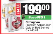 Strongbow Premium Apple Cider Gold Or Red Berries-For 2 x 6 x 440ml