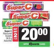 Super C Flavoured Sweets-For 2 x 36.9g