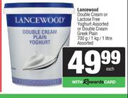 Lancewood Double Cream Or Lactose Free Yoghurt Or Double Cream Greek Plain-700g/1Kg/1L