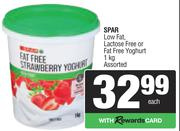 Spar Low Fat, Lactose Free Or Fat Free Yoghurt-1Kg