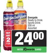 Energade Ready To Drink Sports Drink Assorted-For 2 x 500ml