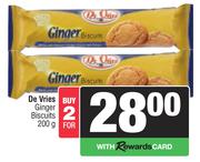 De Vries Ginger Biscuits-For 2 x 200g