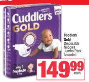 Cuddlers Gold Disposable Nappies Jumbo Pack Assorted