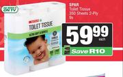 Spar Toilet Tissue 350 Sheets 2 Ply-9s