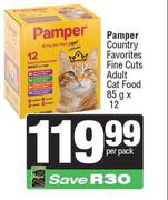 Pamper Country Favorites Fine Cuts Adult Cat Food-12 x 85g