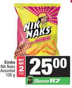 Simba Nik Naks Assorted-For 2 x 135g