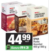 Spar Rusks Assorted-450g/500g